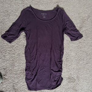 a:glow Women's Short Sleeve Maternity Top in Deep Purple